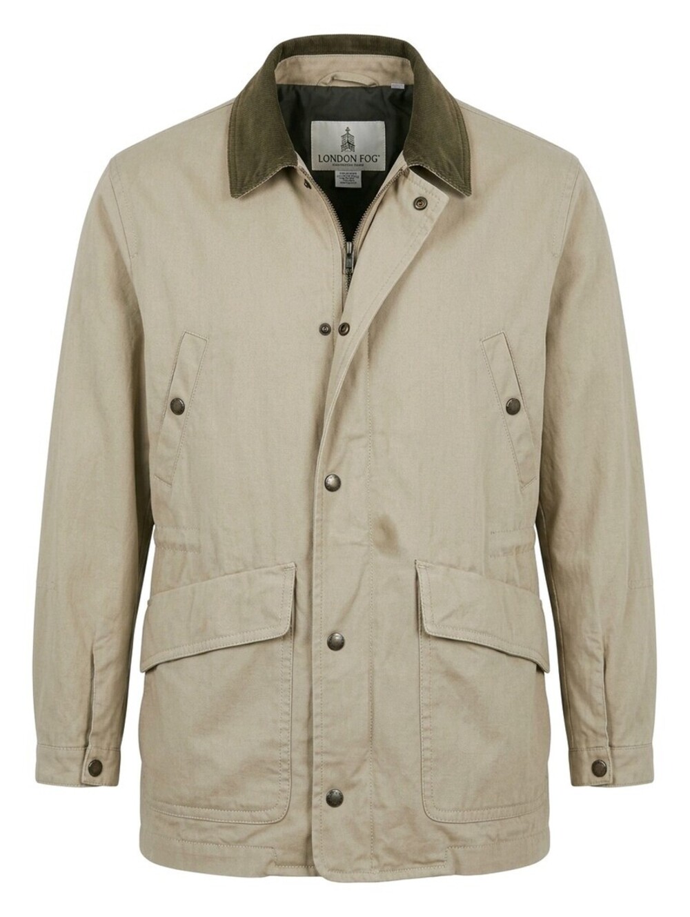 Vintage 80s 90s London Fog Men's Tan Canvas Barn Chore Jacket Coat Size Large